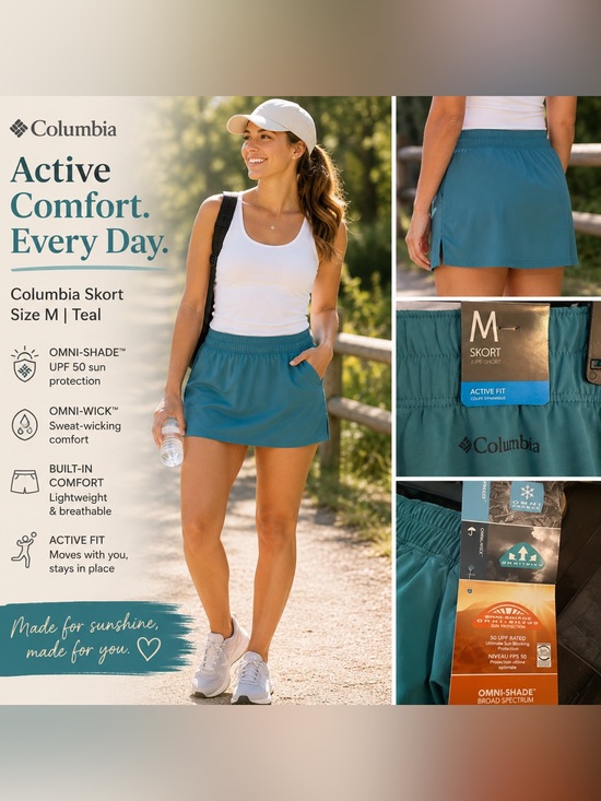 Columbia Pants - Columbia Skort Size M Teal Active Fit